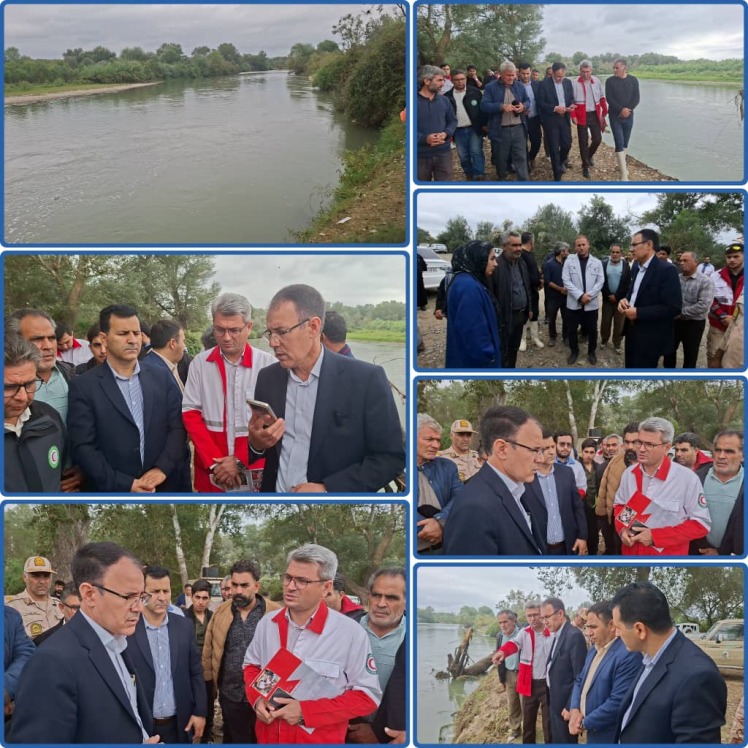 پیگیری میدانی و حضور فرماندار شهرستان مرزی پارس آباد مغان در کنار خانواده غرق شده در رود ارس( آراز چایی)