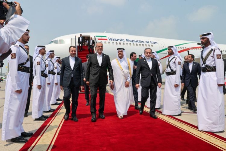 ورود رئیس جمهور به دوحه_ قطر