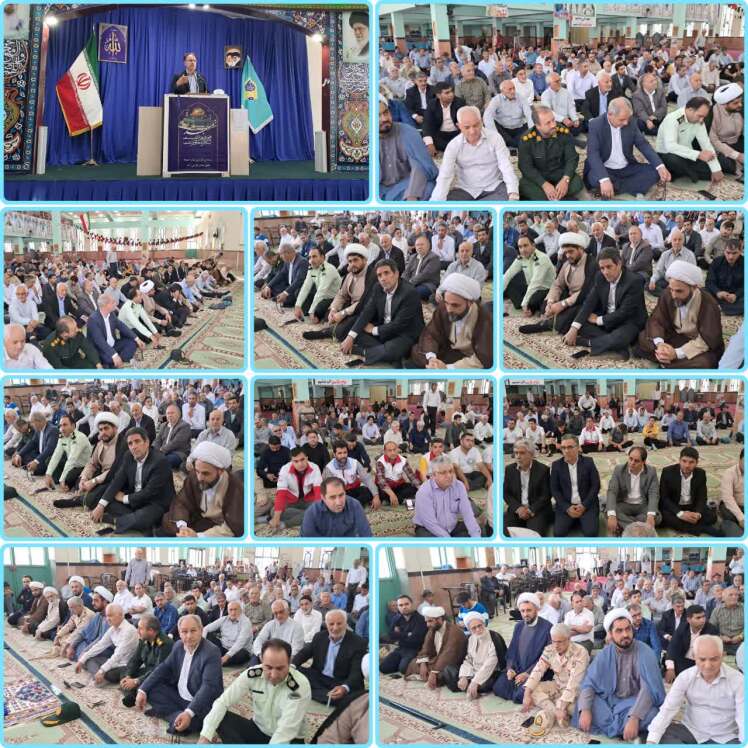 سخنرانی فرماندار پارس آبادمغان به مناسبت هفته دولت پیش از خطبه های نماز جمعه در مصلی امام خمینی(ره)